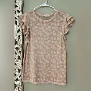 Angels pink floral cap sleeve top